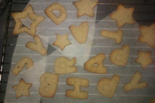 Baked letter cookies