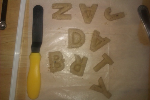Cut out unbaked letters